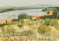 Gádor Emil  (Pécs, 1911 – Budapest, 1998)  - Vízparti táj 