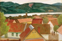 Szervánszky Jenő  (Cegléd, 1906 – London, 2005)  - Nagymarosi színes háztetők 