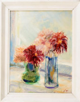 Olvashatatlan jelzéssel: Csendélet. Olaj, farost. Fakeretben, 35x28 cm