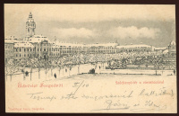 SZEGED 1900. Széchenyi tér, városháza, télen, régi képeslap