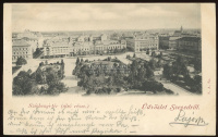 SZEGED 1899. Szép századfordulós képeslap, mozgóposta bélyegzéssel