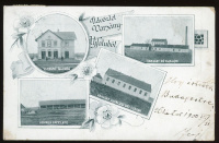 VESZPRÉMVARSÁNY / VARSÁNYUJFALU 1900. Régi képeslap, vasútállomás, gőzmalom, Lehner fatelep és úri csárda, szép egykörös bélyegzés