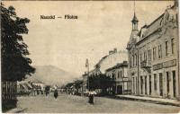Naszód, Nasaud, Fő utca, Pollák és Siegelstein üzlete / main street, shops (EK)