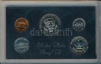 Amerikai Egyesült Államok 1971S 1c-1/2$ (5xklf) forgalmi sor műanyag tokban T:PP a külső papírtok viseltes USA 1971S 1 Cent - 1/2 Dollar (5xdiff) coin set in original plastic case C:PP worn paper case