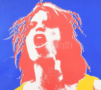 Kelemen Károly (1948-2024): Mick Jagger, 1976. Szitanyomat, papír. Jelezve jobbra lent. Számozott (7/10). 49x64 cm. Mindössze 10 példányban készült, rendkívül ritka pop art gyűjtői darab! / Kelemen Károly (1948): Mick Jagger, 1976.
