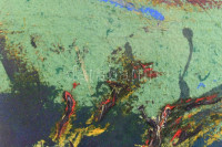 Balla Attila (1959-): Gesztusok (Cím nélkül), 1996. Olaj, homok, merített papír. Jelezve jobbra lent. Üvegezett fakeretben. 69x49 cm / oil and sand on paper, signed, framed