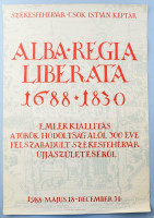 1988 Alba regias literata 1688-1830, Székesfehérvár, Csók István Képtár, kiállítási plakát, papír. Kisebb törésnyomokkal. 69x48 cm