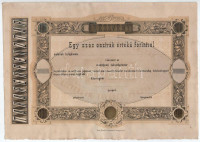 Esztergom ~1868-1892. Esztergomi Takarékpénztár kitöltetlen részvénye 100Ft-ról, szárazpecsét nélkül T:AU,XF