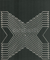 Fajó János (1937-2018): Geometrikus kompozíció (cím nélkül), 1975. Szitanyomat, karton. Jelzés nélkül. Fajó János a Kultúrális Kapcsolatok Intézetében (K.K.I.) rendezett kiállítására, 1975-ben megjelent mappájából 34,5x28,5