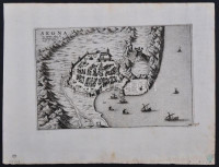 1704 J. Covens és C. Mortier: Segna (Velencai öböl) rézmetszet / Segna bay of Venice. Etched picture 36x29 cm, képméret: 276×183 mm