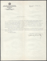 1942 Szádeczky-Kardoss Tibor A M. kir. Szt István Tudományegyetem rektorának autográf aláírása levélen