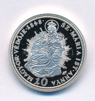1848KB Magyarok Kincstára  - V. Ferdinánd, 10 krajcár  ezüstözött rézötvözet, jelzett utánveret, kapszulában, tanúsítvánnyal T:PP