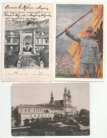 9 db RÉGI képeslap: 6 külföldi város, 3 motívum / 9 pre-1945 postcards: 6 foreign town, 3 motive postcards
