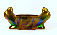 ART DECO ZSOLNAY EOZIN MÁZAS MADÁR FIGURÁLIS TÁL