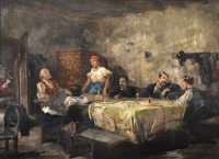 Gyertyáni Németh Gyula (1892-1946): JELENET FOGADÓBAN