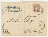 GÖLNITZ / PRAKFALVA 1860. Gróf Csáky Vasgyár, dekoratív számlalevél 10Kr Hajdúböszörménybe küldve