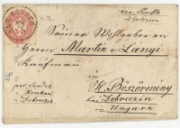 ALT SANDEC 1864. 5Kr-os szép levél, tartalommal Hajdúböszörménybe küldve